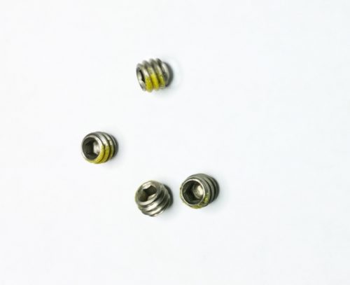 1/4-20 x 3/16 socket cup set screw SS,yellow patch lock Part# 453564201041